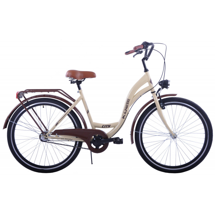 Mestský bicykel 28" Kozbike K23 3 prevodový Krémovo - hnedý